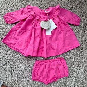 NEW WITH TAG - Stella McCartney- Pink Baby Dress with Bloomers - size 6 months